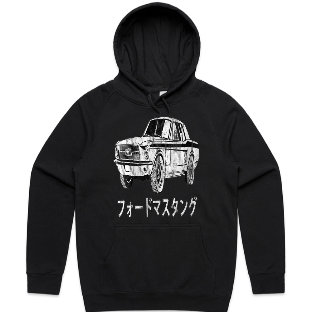 Vintage Mustang Japanese Kanji Sweatshirt – Classic Muscle Car Enthusiast Apparel