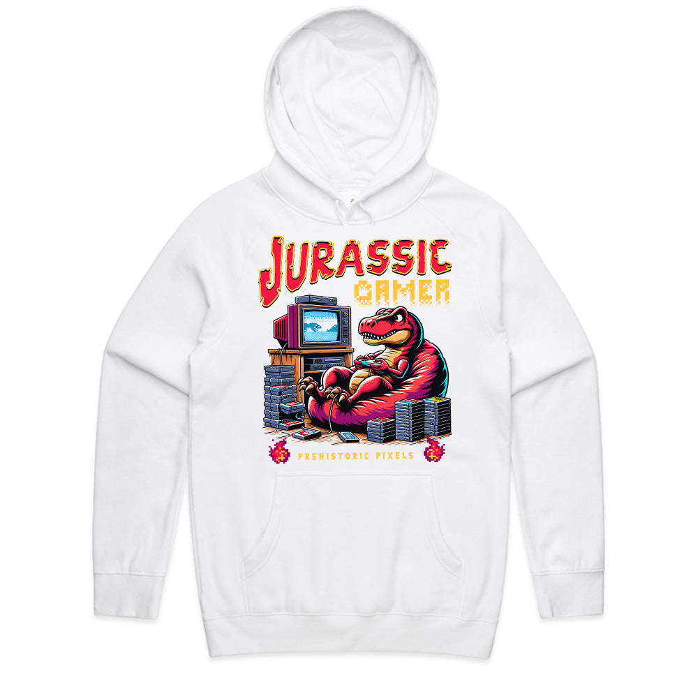 Jurassic Gamer T-Shirt – Prehistoric Pixels Retro Gaming Tee