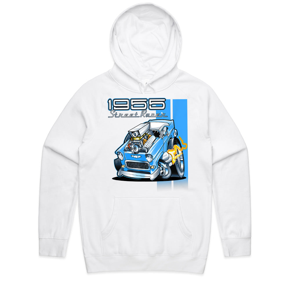 1955 Hot Rod Street Racer T-Shirt – Vintage 50s Cartoon Muscle Car Tee