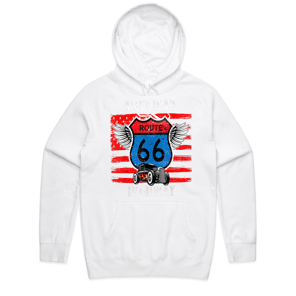 America’s Highway Route 66 Hot Rod T-Shirt – Vintage Retro Car Tee