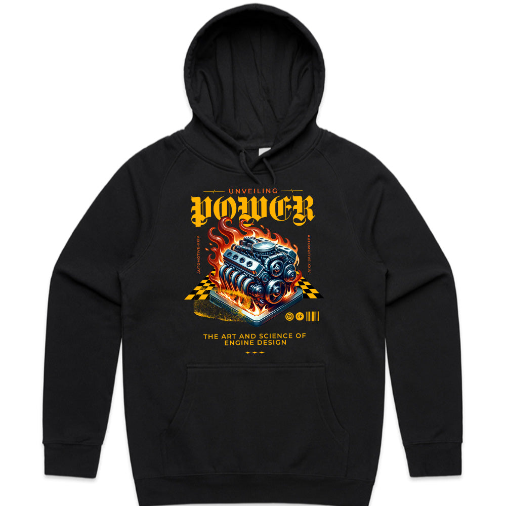 Unveiling Power – Fiery V8 Engine Performance T-Shirt