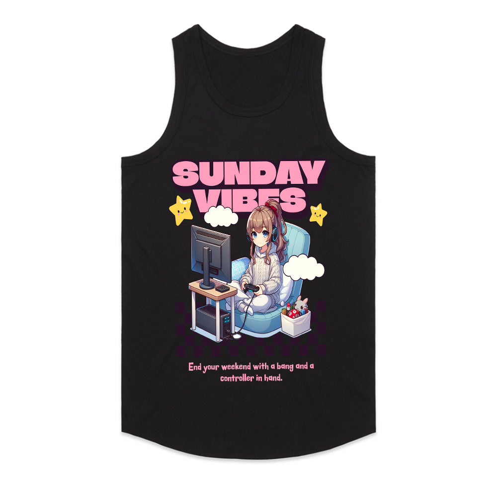 "Sunday Vibes – Cozy Gamer Girl Aesthetic T-Shirt"