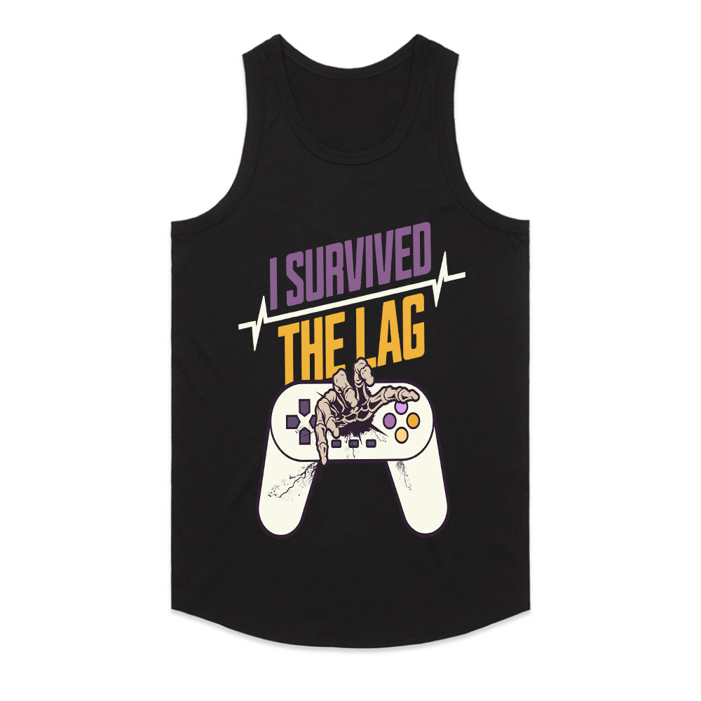 "I Survived The Lag – Funny Gamer Battle T-Shirt"