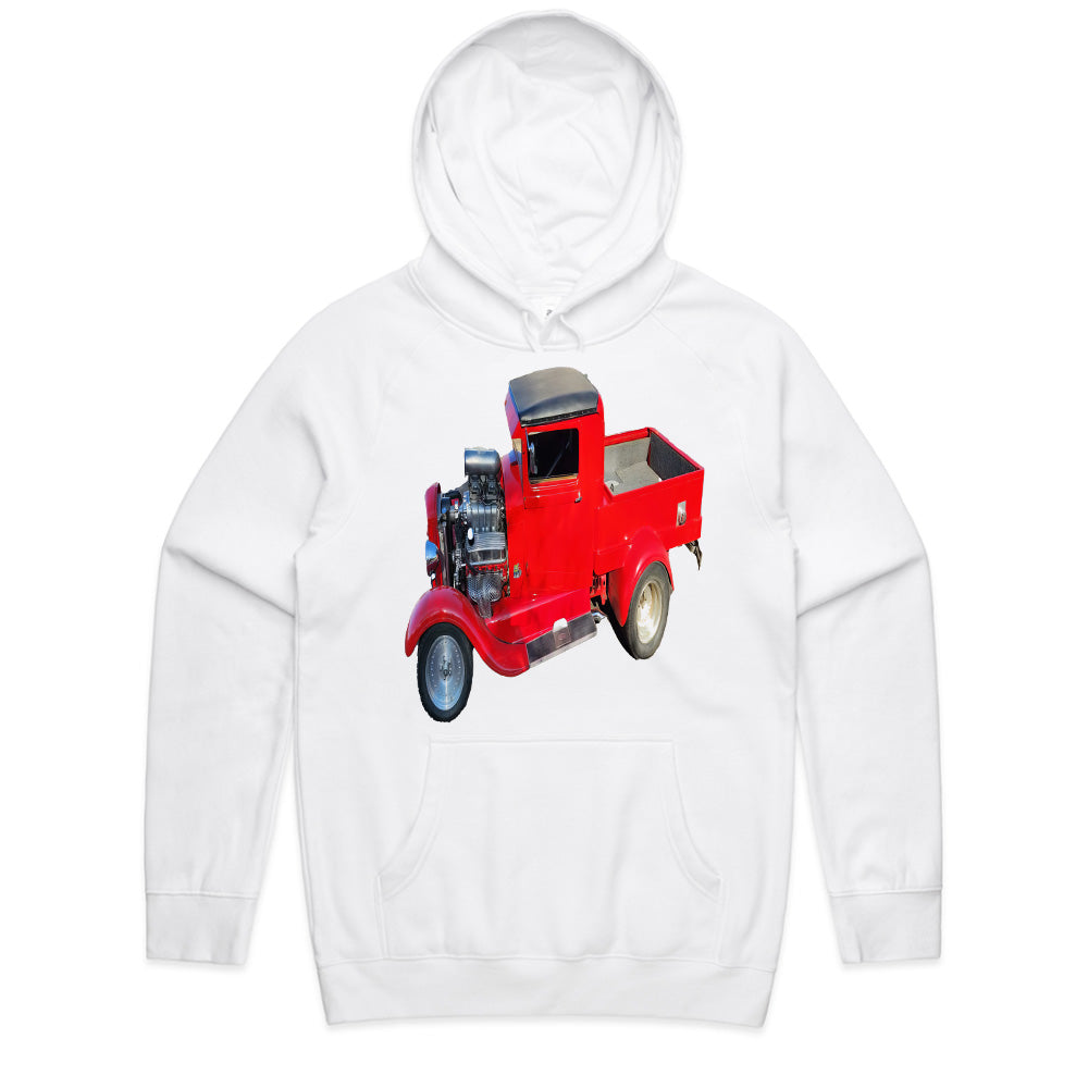 Vintage Red Hot Rod Pickup Truck T-Shirt – Classic Power & Style!