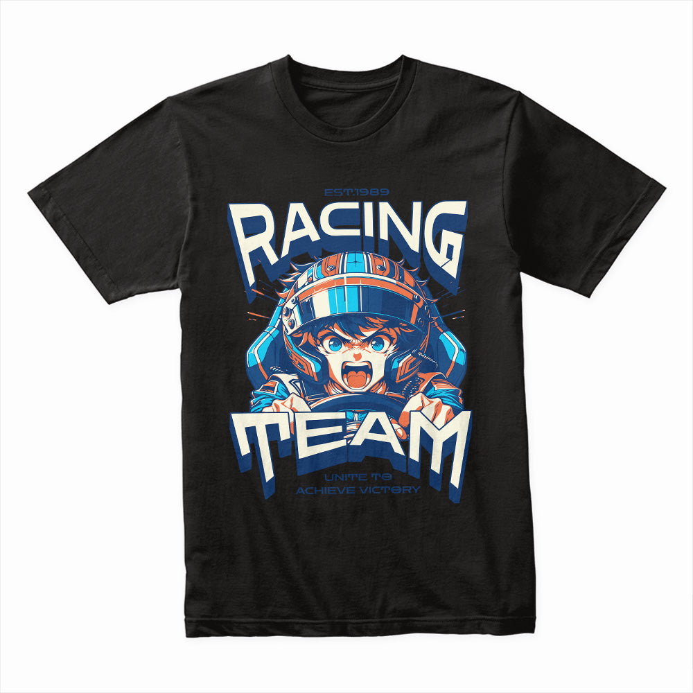 Racing Team Anime Streetwear T-Shirt – High-Speed Adrenaline Design
