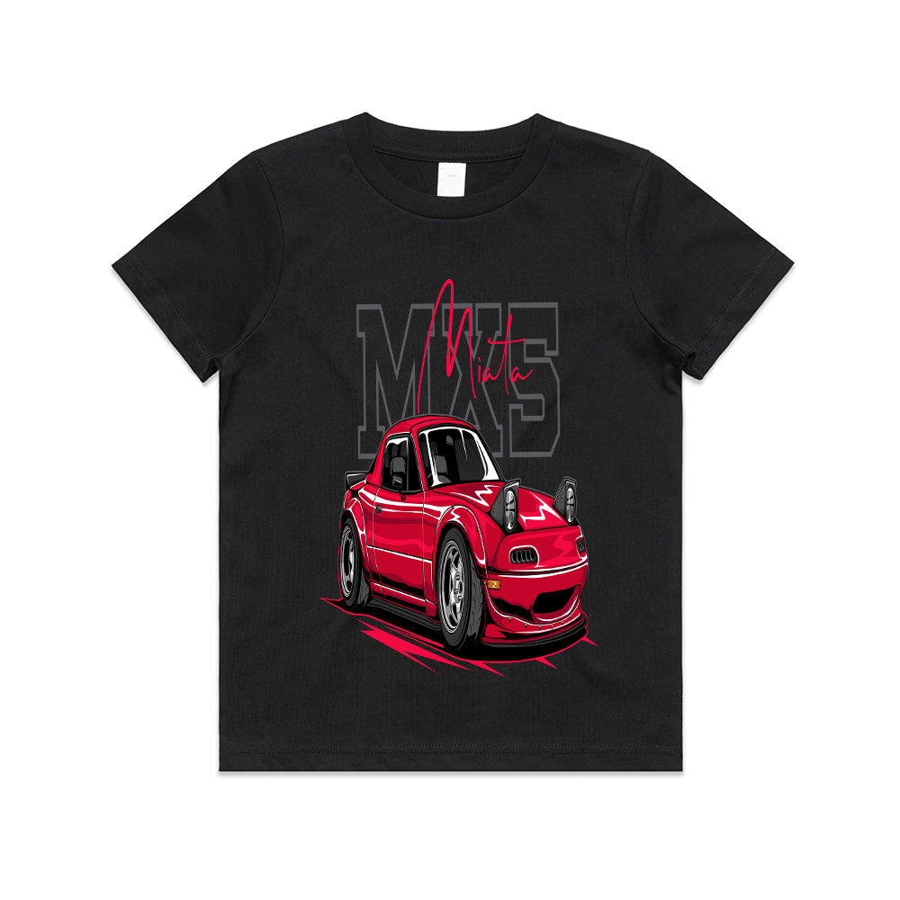 "White Mazda MX-5 Miata JDM Car Graphic T-Shirt – Classic NA Roadster Design"