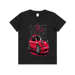 "White Mazda MX-5 Miata JDM Car Graphic T-Shirt – Classic NA Roadster Design"