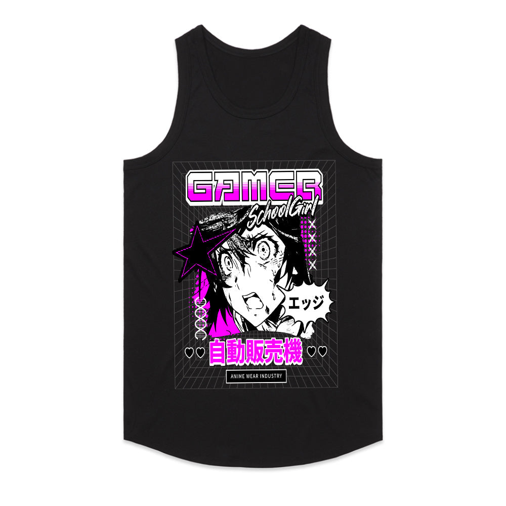 Edgy Gamer School Girl" Cyberpunk Anime T-Shirt – Japanese Aesthetic