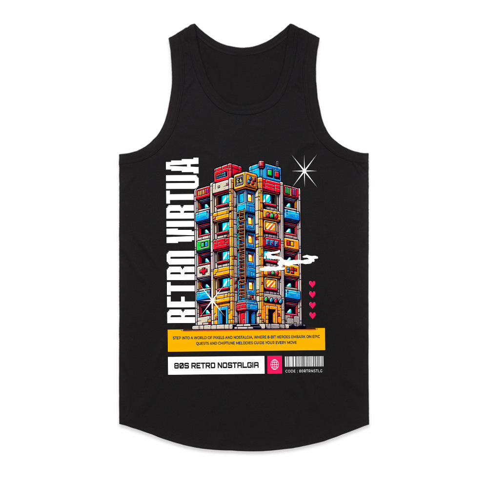 Retro Virtua" 8-Bit Cyber City T-Shirt – 80s Pixel Nostalgia