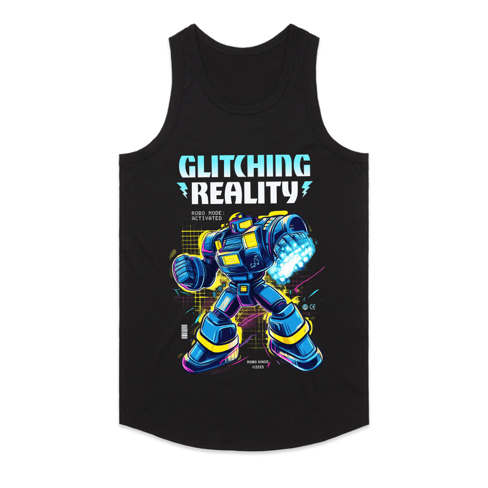 Cyber Mech Warrior T-Shirt – Glitching Reality Sci-Fi Robot Design