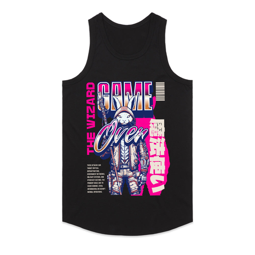 The Wizard - Game Over Cyberpunk Fantasy T-Shirt