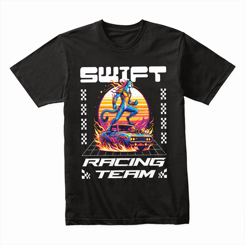 Swift Racing Team Futuristic Streetwear T-Shirt – Speed, Power & Style