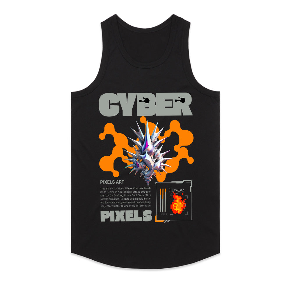 Cyber Pixels - Futuristic Digital Art Streetwear T-Shirt