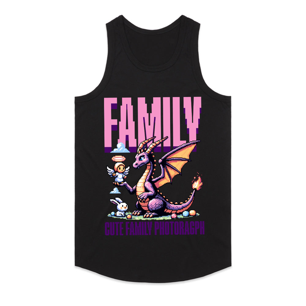 Pixel Art Family Dragon T-Shirt – Cute Retro Gaming Fantasy