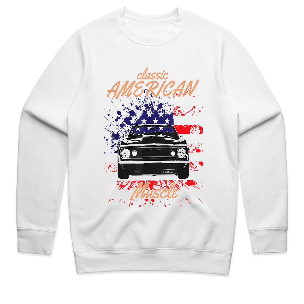Classic American Muscle Car Patriotic Flag T-Shirt