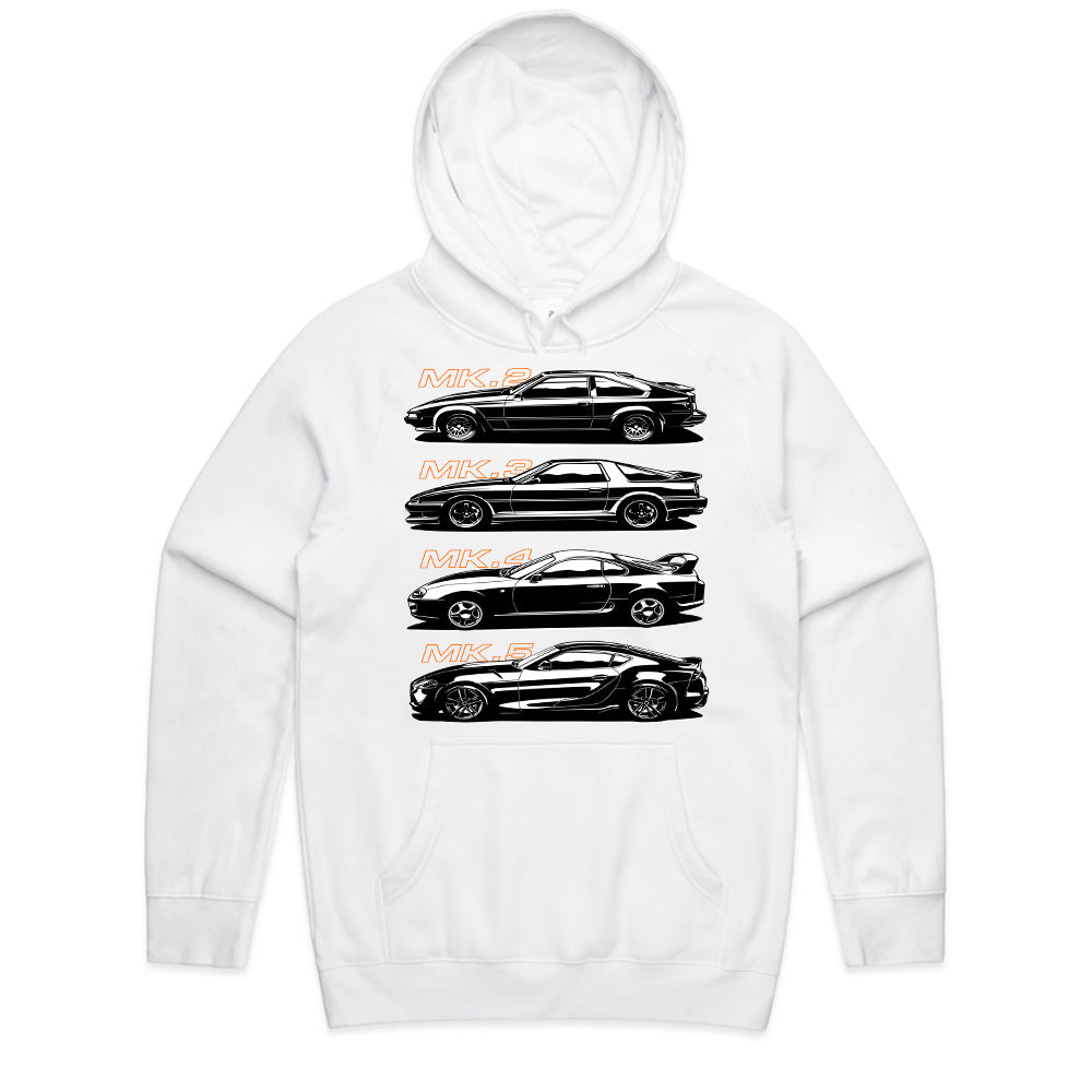 Toyota Supra Generations T-Shirt – MK2, MK3, MK4, MK5 Evolution