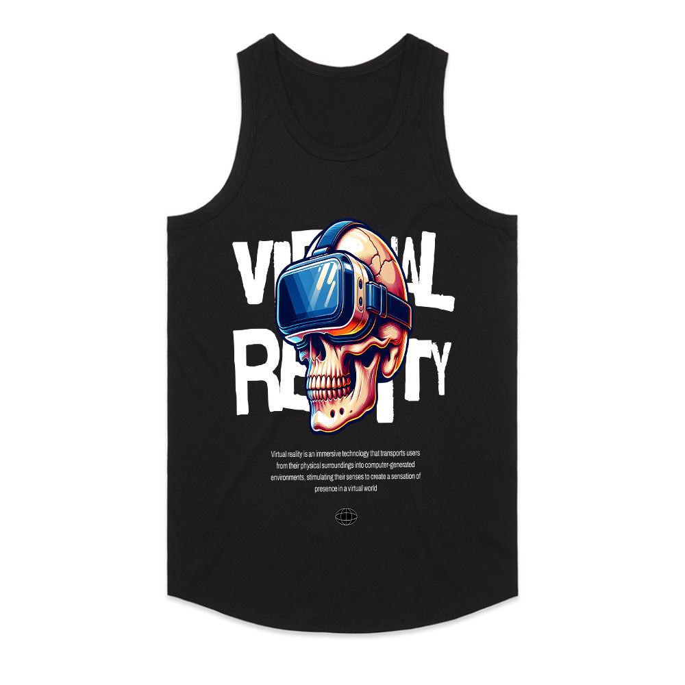 Virtual Reality Skull T-Shirt – Cyberpunk Gaming Aesthetic