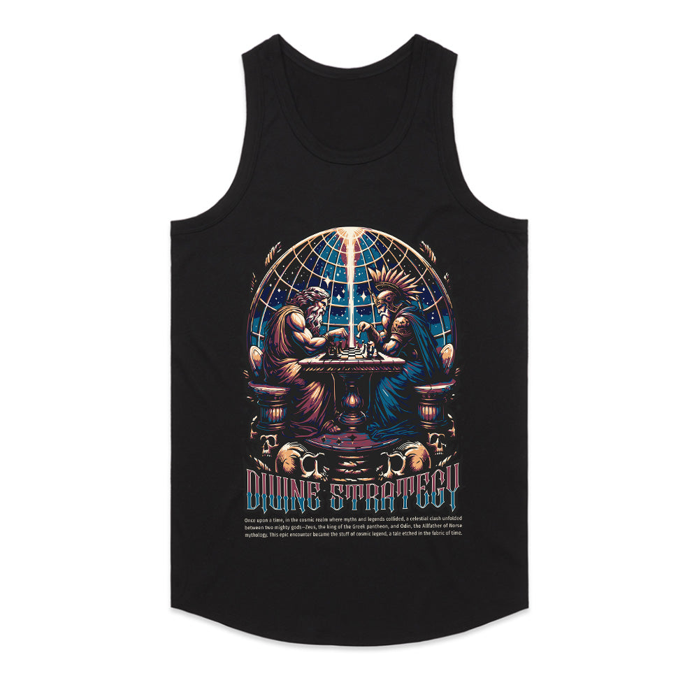 Divine Strategy T-Shirt – Mythological Chess Battle of the Gods