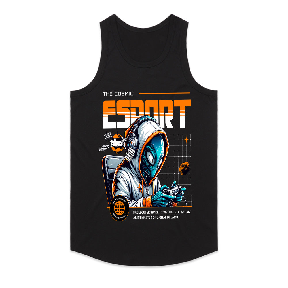 Cosmic Esports Alien Gamer T-Shirt – Futuristic Sci-Fi Gaming Style