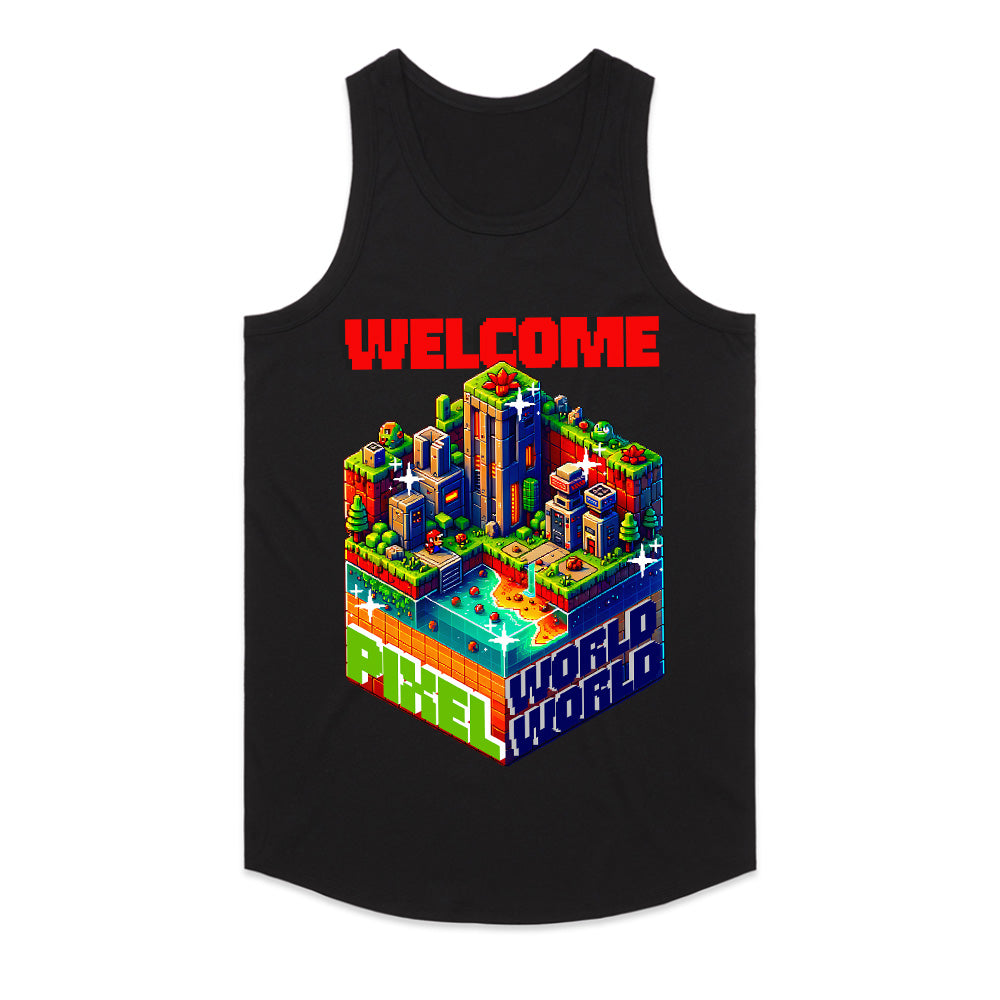 Welcome to Pixel World T-Shirt – Retro Gaming Isometric Art