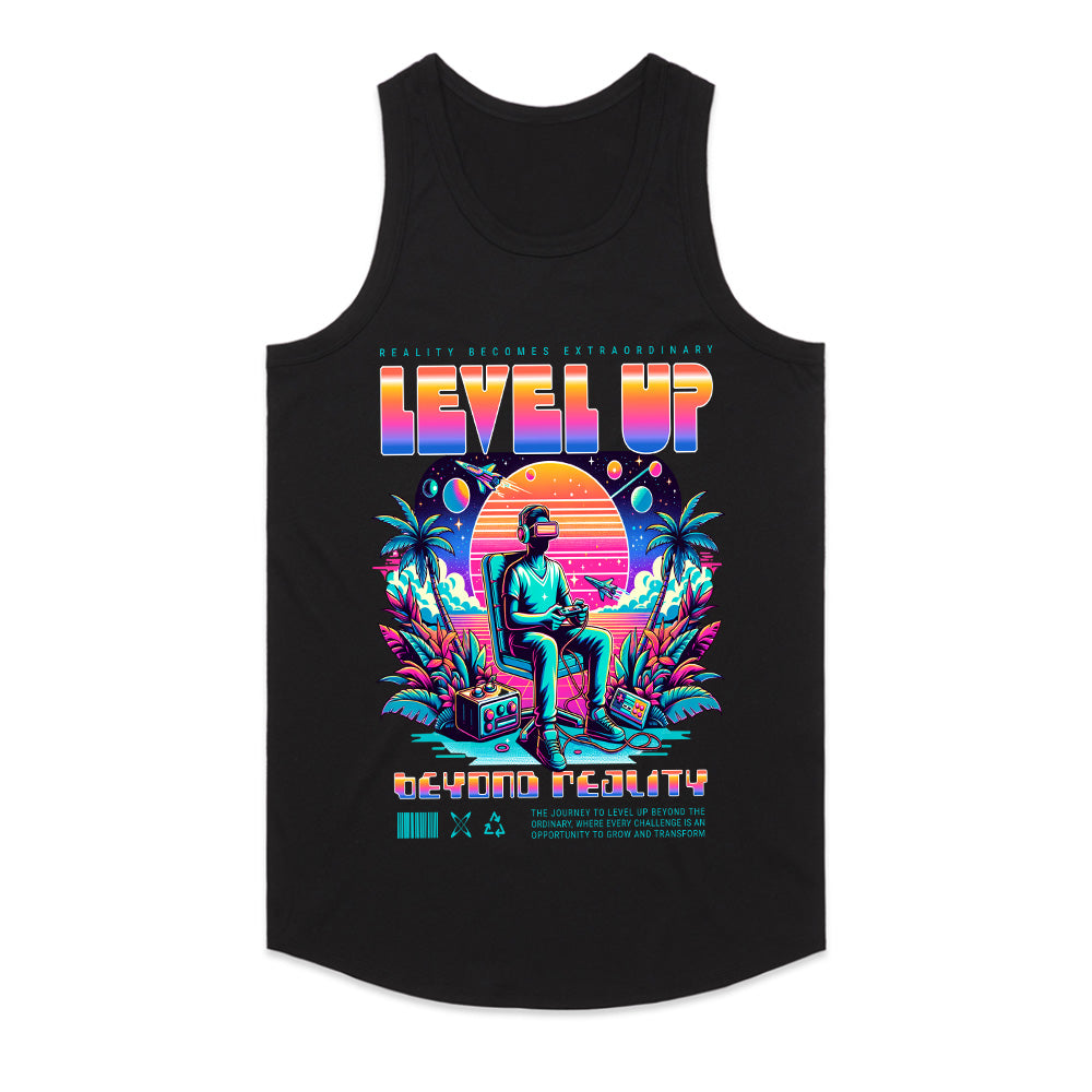 Level Up VR T-Shirt – Neon Cyberpunk Gaming Aesthetic