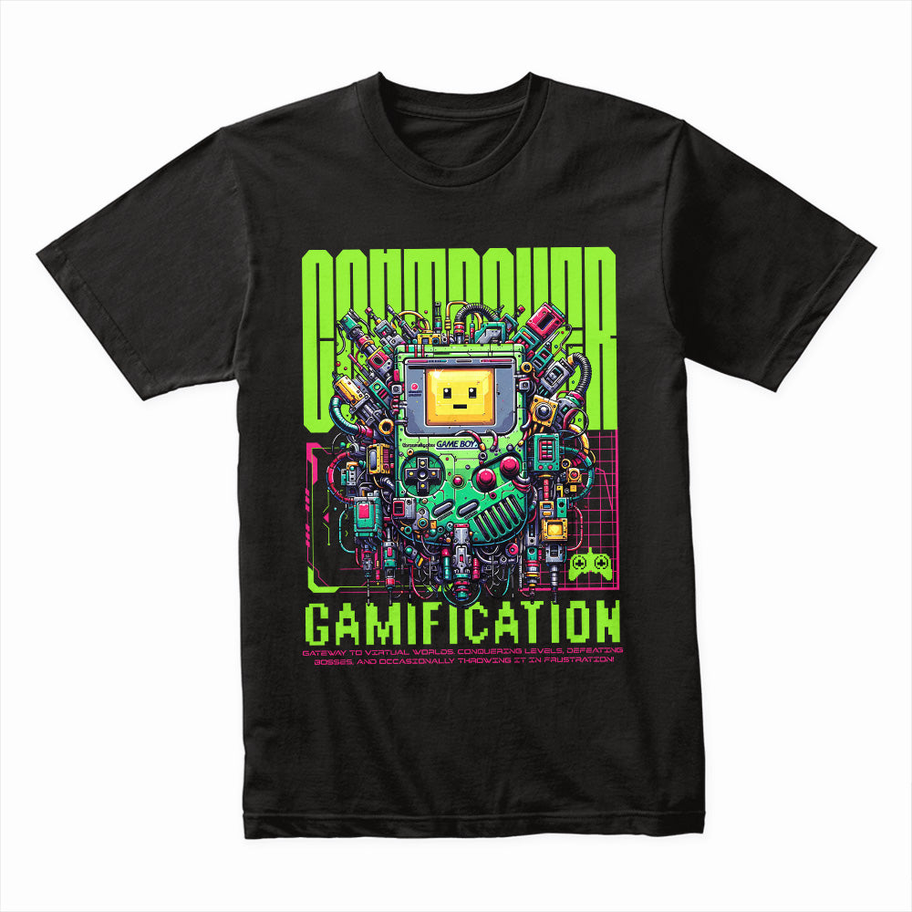 Cyberpunk "Gamification" T-Shirt – Futuristic Gaming Tech Design