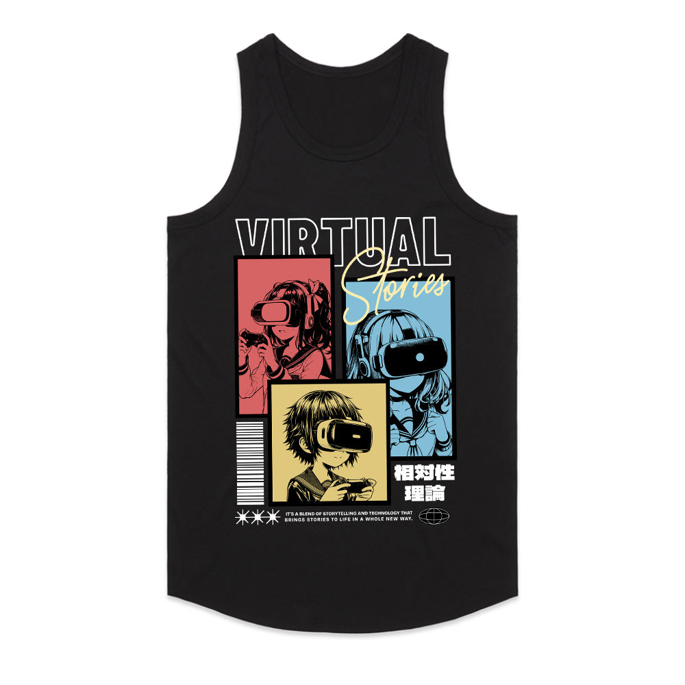 Virtual Stories T-Shirt – Anime Cyber VR Aesthetic