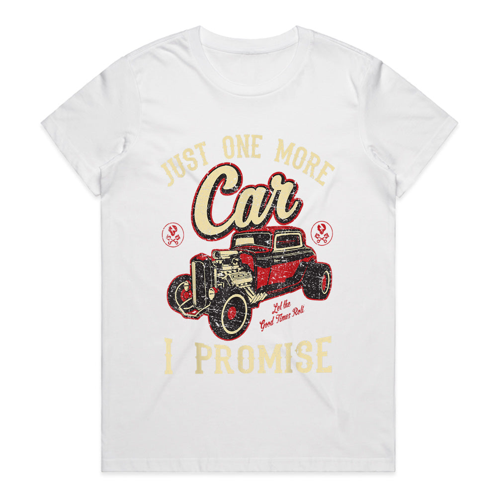 Just One More Car, I Promise" Vintage Hot Rod T-Shirt – Classic Car Enthusiast Tee