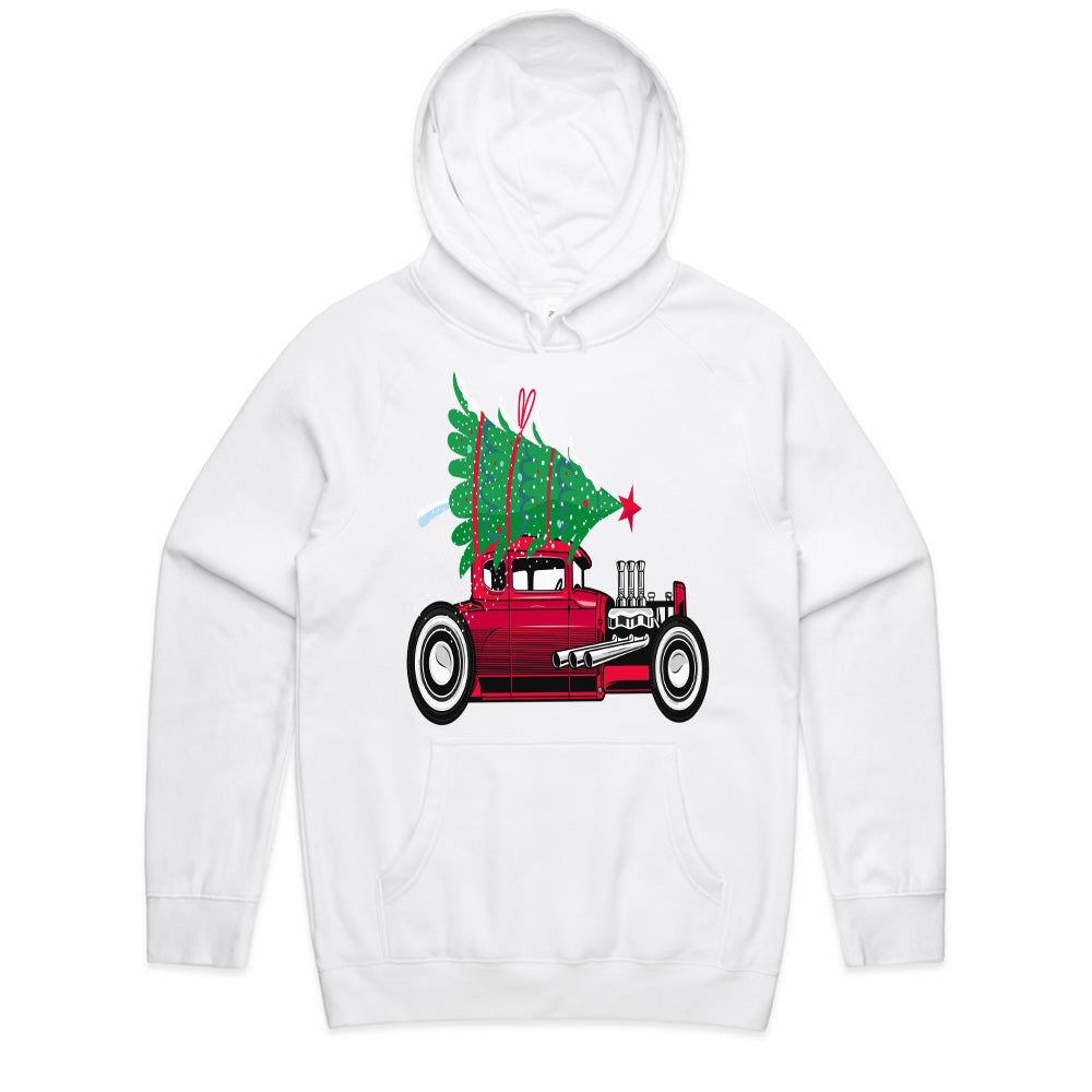 Classic Red Hot Rod Christmas Tee – Vintage Holiday Car Lover's Shirt