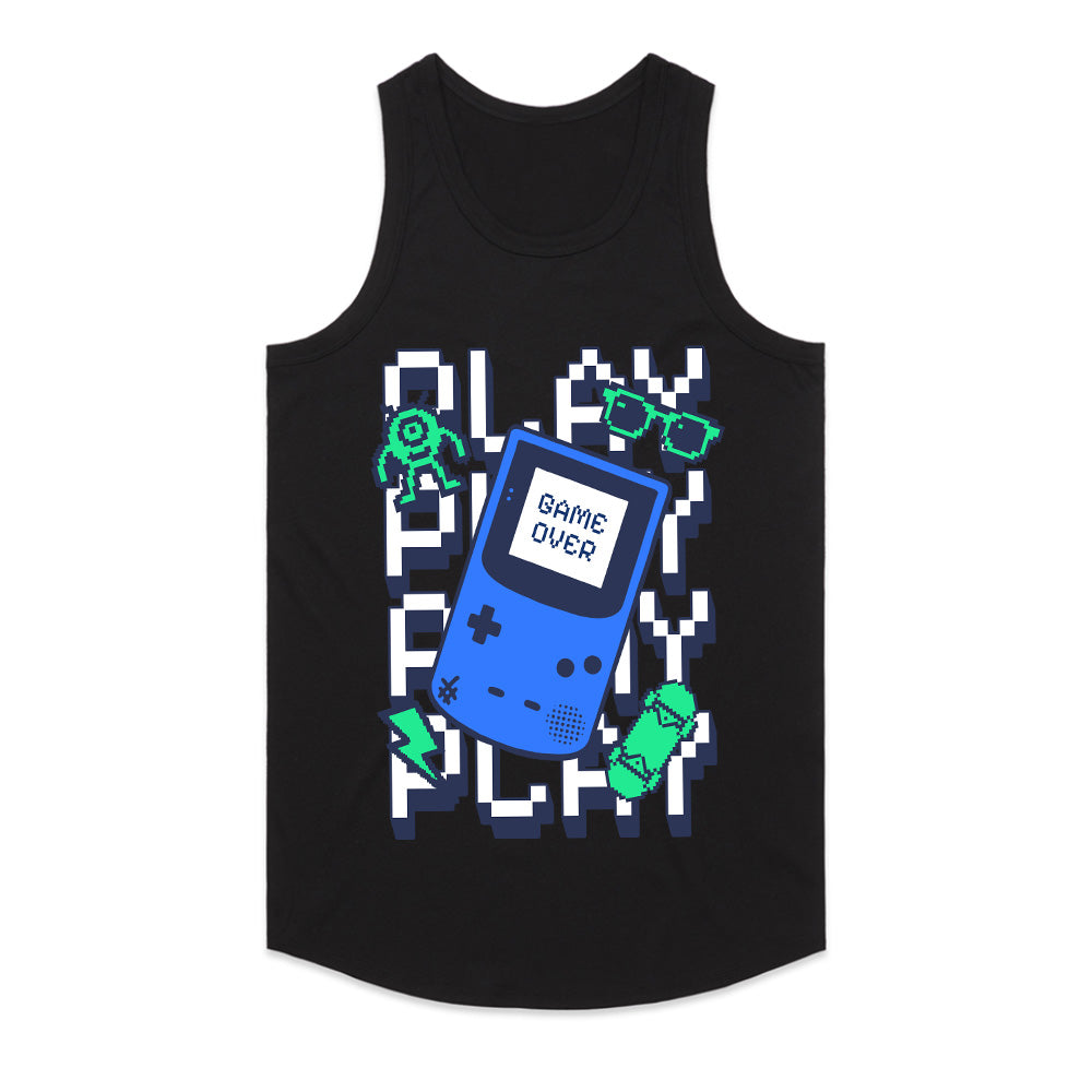 Retro Handheld Gamer T-Shirt – Play Play Play Pixel Art