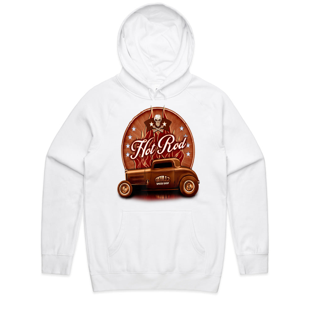 Vintage Hot Rod Skull Garage T-Shirt – Classic Custom Speed Shop Design