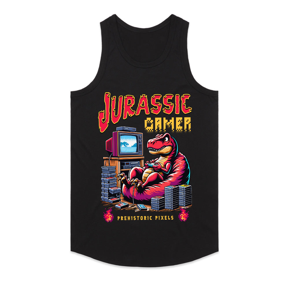 Jurassic Gamer T-Shirt – Prehistoric Pixels & Retro Gaming