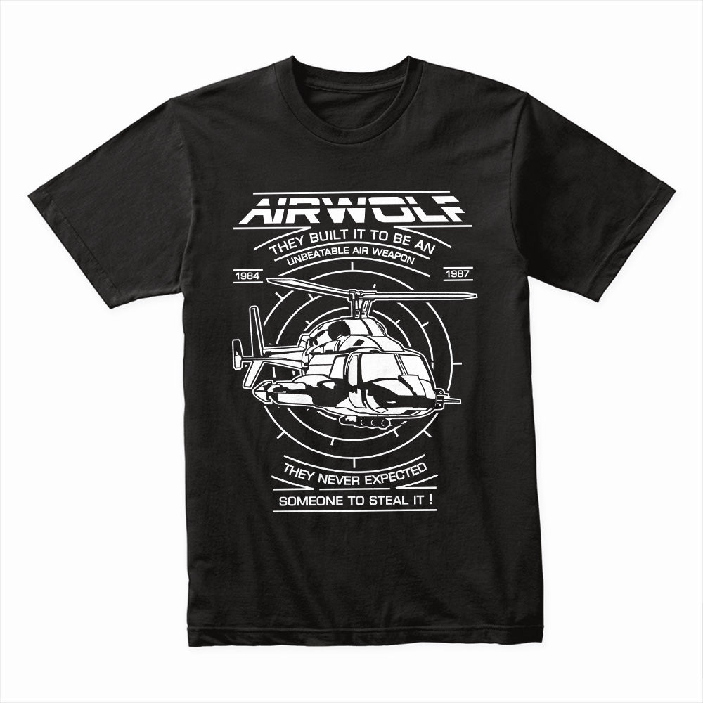 Airwolf Tactical Helicopter T-Shirt – Retro 80s Action Series Tee