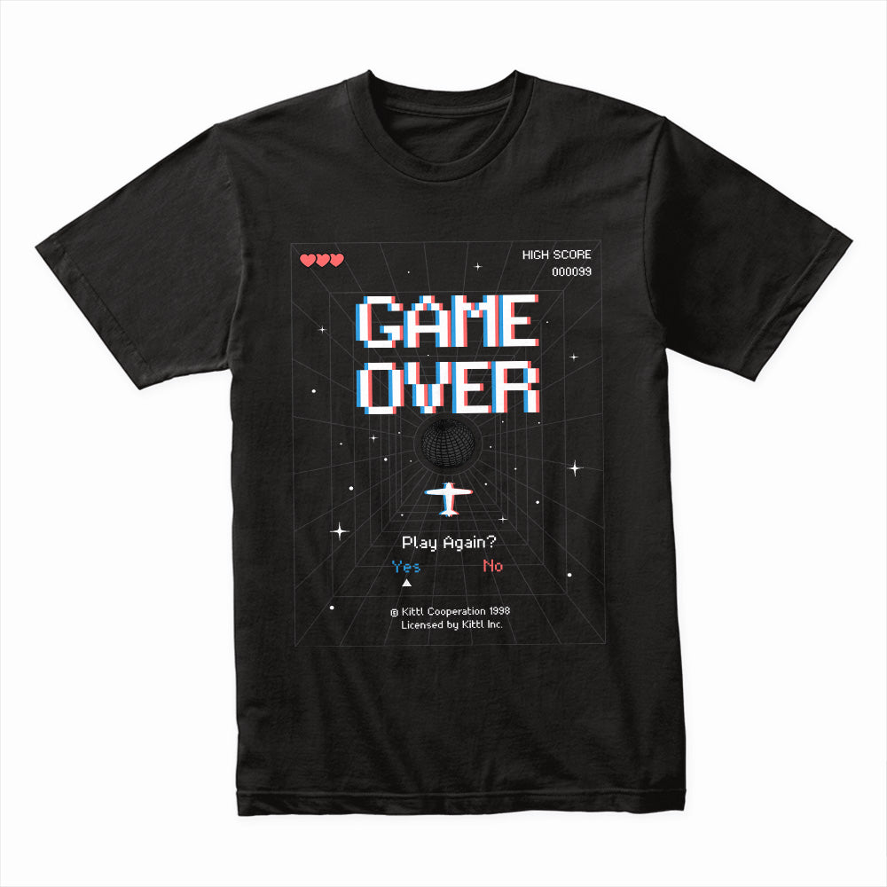 Retro "Game Over" Pixel Art Gaming T-Shirt – Play Again?