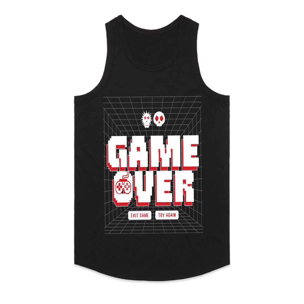 Retro "Game Over – Try Again?" T-Shirt – 3D Pixel Arcade Design