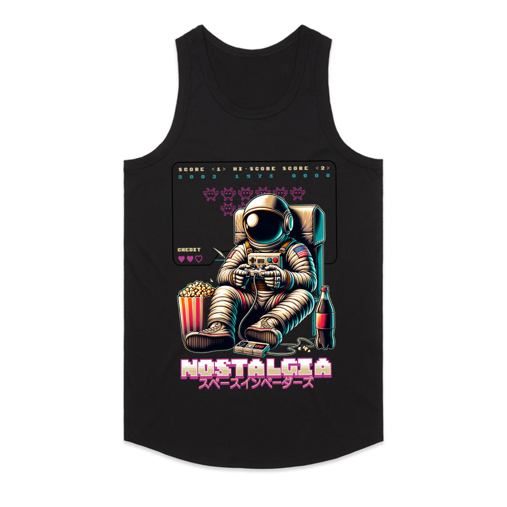 Retro Astronaut Gamer T-Shirt – "Nostalgia Space Invaders" Arcade Tee