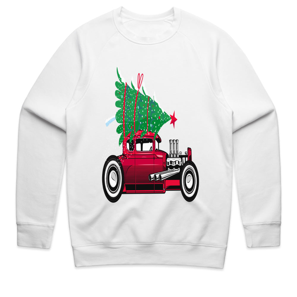 Classic Red Hot Rod Christmas Tee – Vintage Holiday Car Lover's Shirt