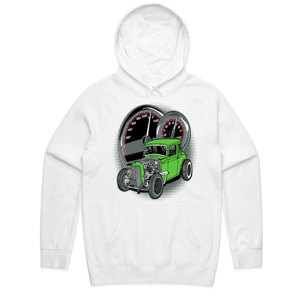 Green Rat Rod Car T-Shirt | Vintage Speedometer Hot Rod Shirt