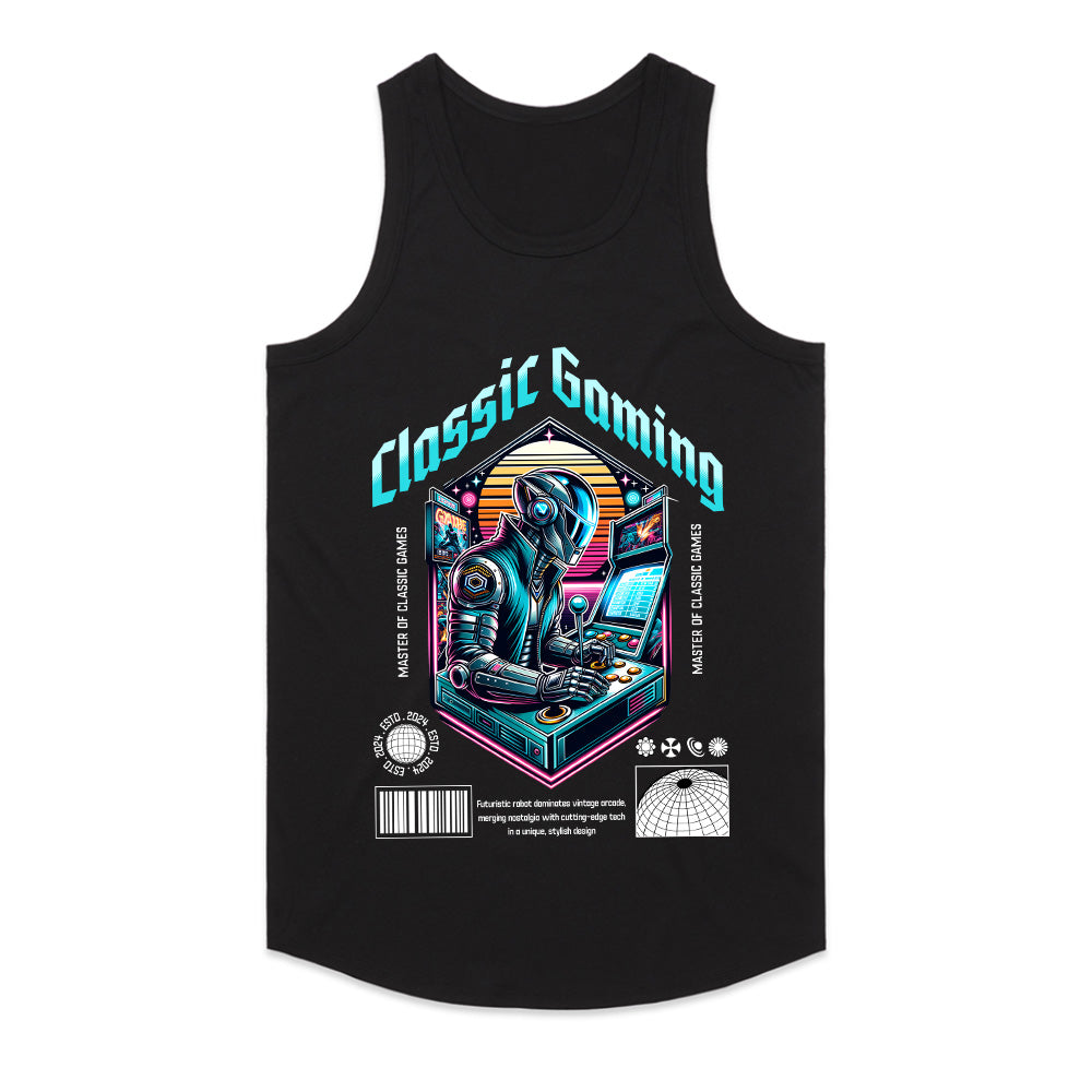 "Classic Gaming Cyberpunk T-Shirt – Retro Gamer Futuristic Design"