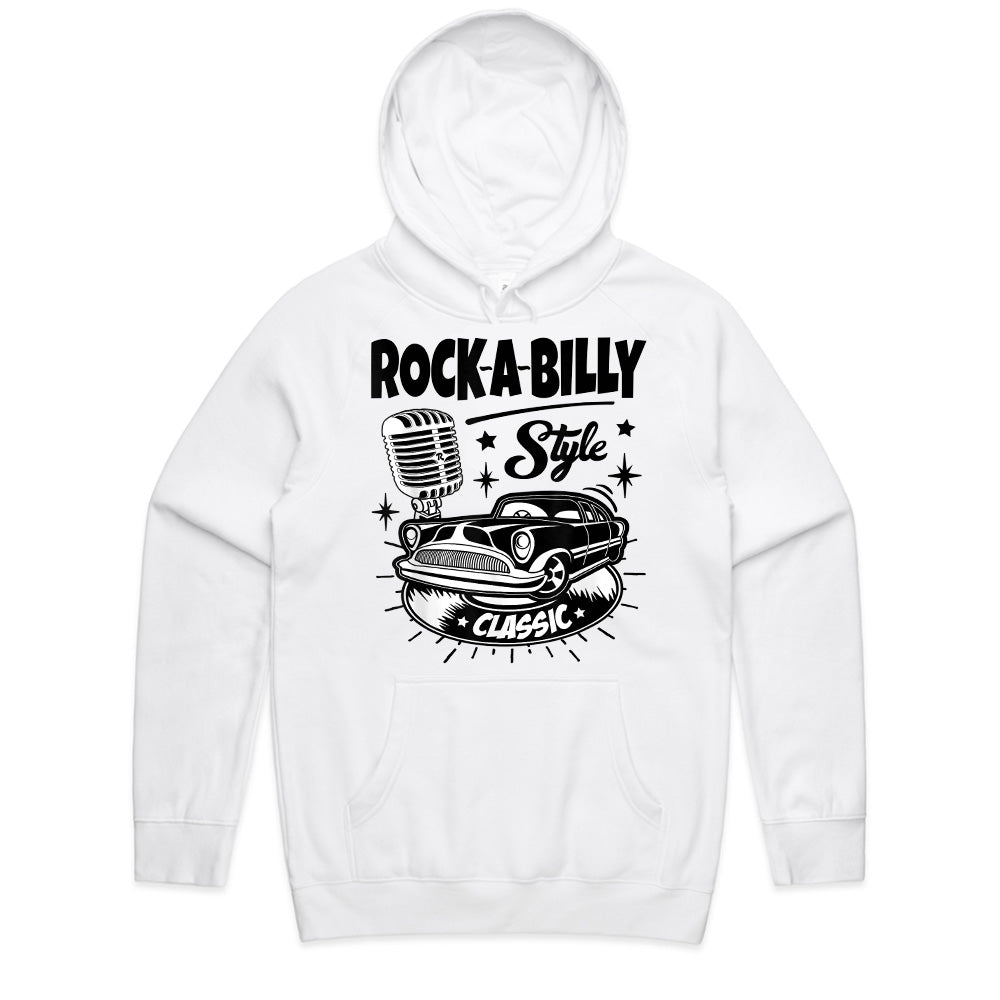 Rock-A-Billy Classic Car T-Shirt | Vintage 50s Retro Hot Rod & Microphone Design