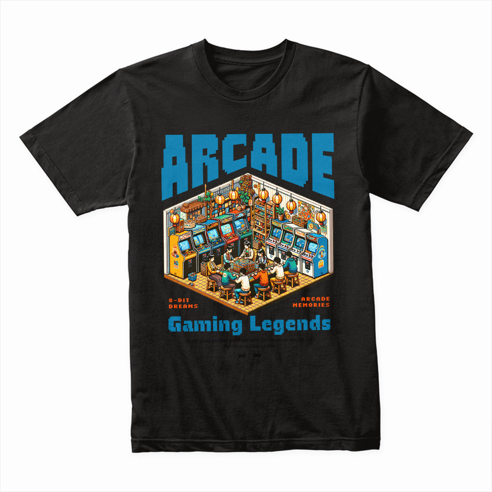 Vintage Arcade Gaming Legends T-Shirt – Retro 8-Bit Dreams Tee