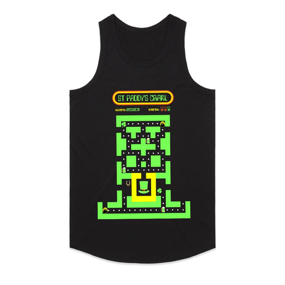 St. Paddy's Crawl Retro Arcade T-Shirt – Irish Gaming Fun!