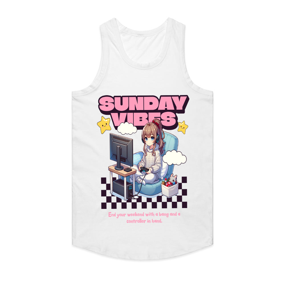 "Sunday Vibes – Cozy Gamer Girl Aesthetic T-Shirt"
