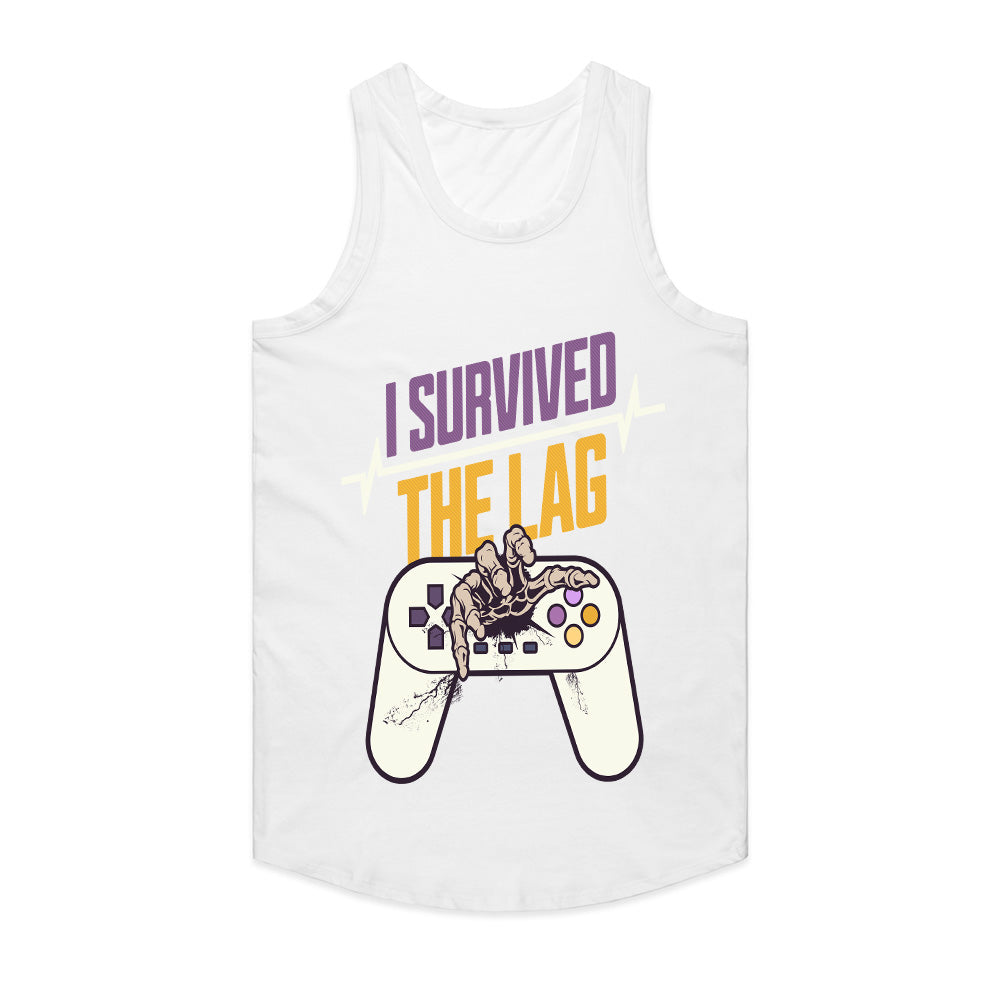"I Survived The Lag – Funny Gamer Battle T-Shirt"