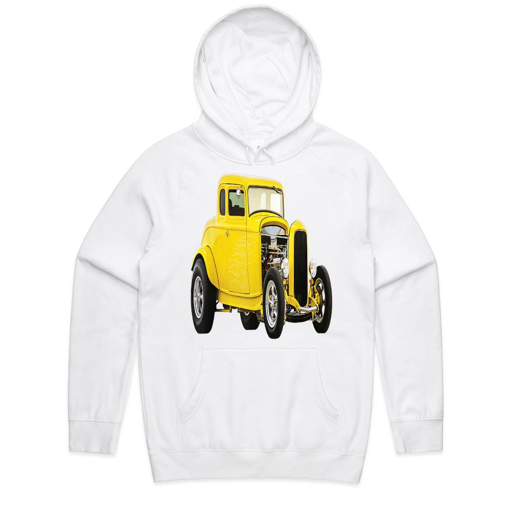 1930s Yellow Hot Rod T-Shirt – Classic Vintage Muscle Car Racer Tee
