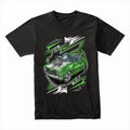 Green Machine Race Car Graphic T-Shirt – High-Speed Performance Design for Car Enthusiasts