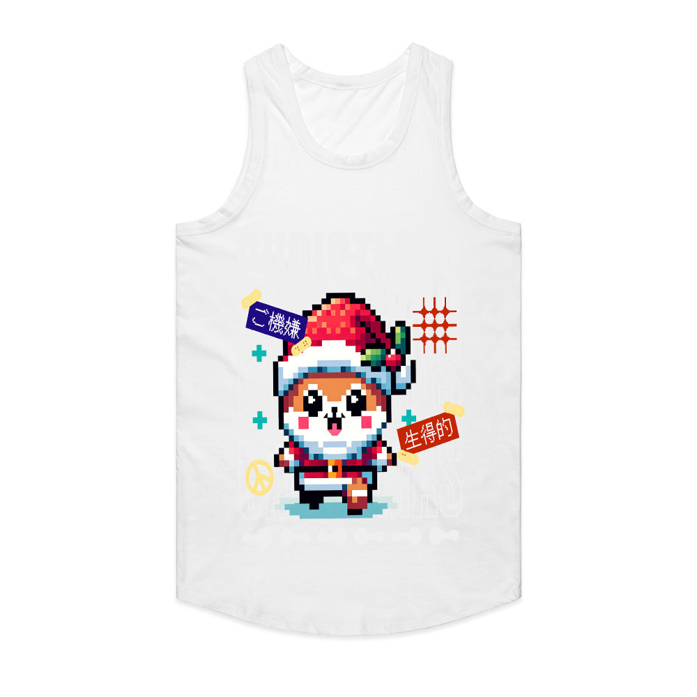 Pixel Santa Pug – Christmas Gamer Festive Graphic Tee