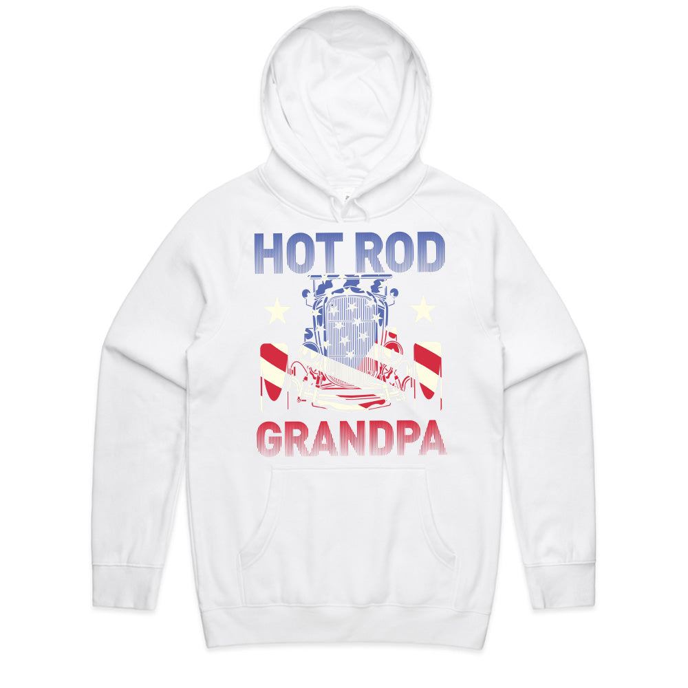 Hot Rod Grandpa T-Shirt – Vintage Car & American Flag Patriotic Tee