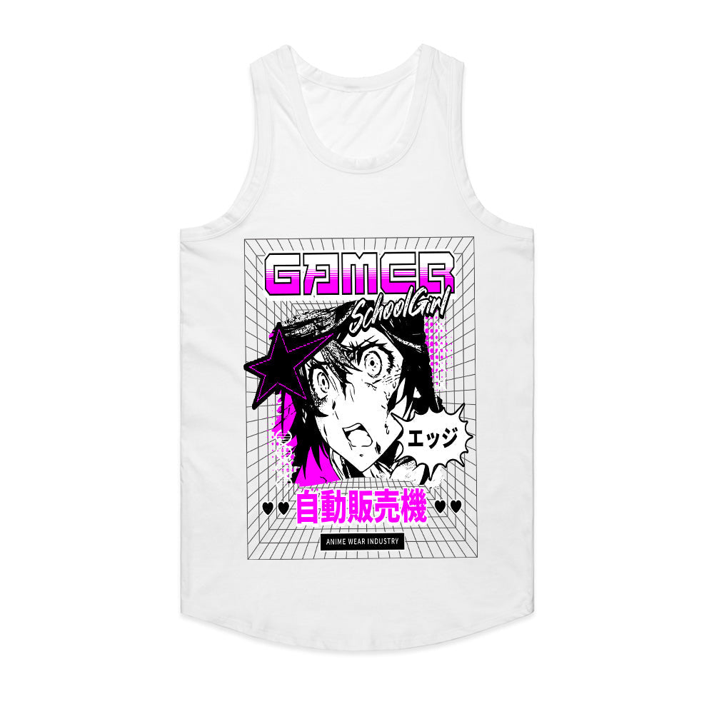Edgy Gamer School Girl" Cyberpunk Anime T-Shirt – Japanese Aesthetic
