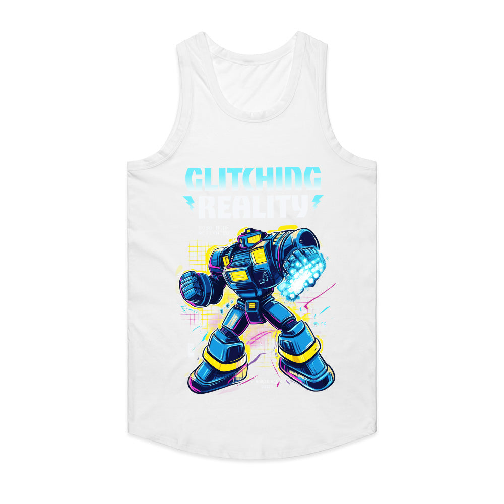 Cyber Mech Warrior T-Shirt – Glitching Reality Sci-Fi Robot Design
